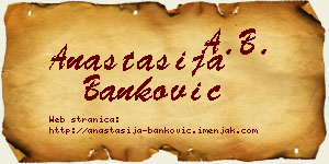 Anastasija Banković vizit kartica